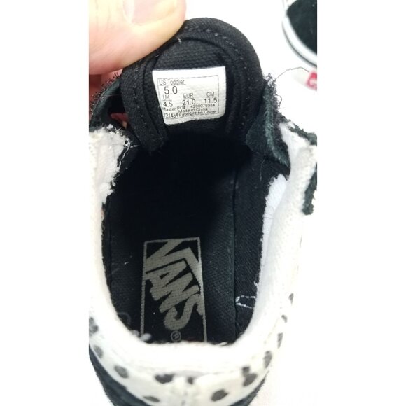 Vans Old Skool Dots Animal Print Sneakers Toddler Size 5 Black & White - Picture 4 of 8